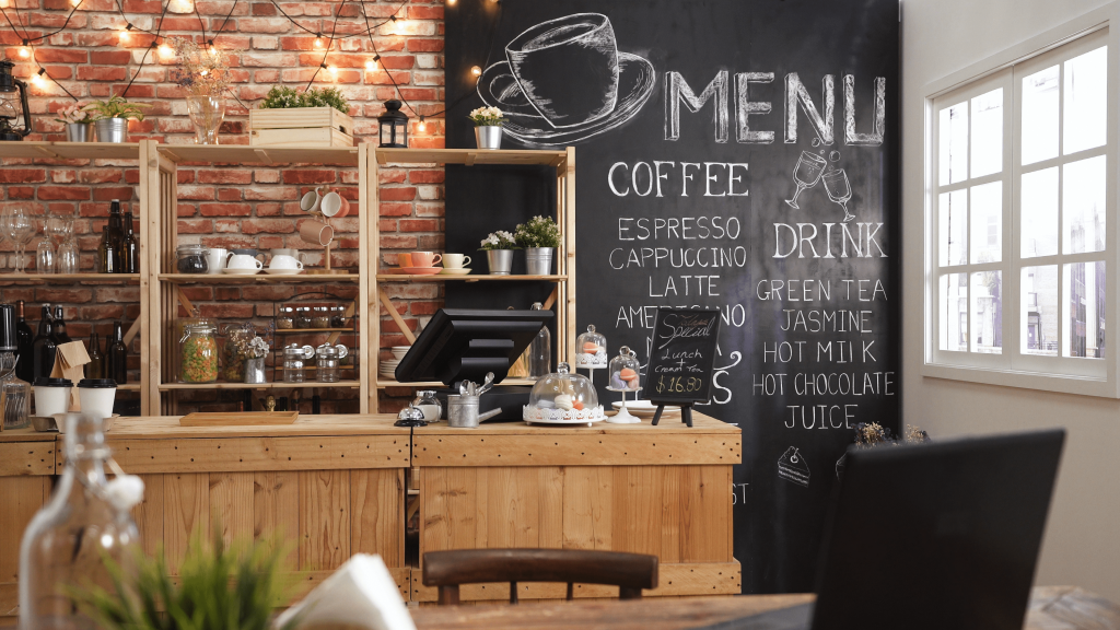 Typography design trend in garden centre restaurant