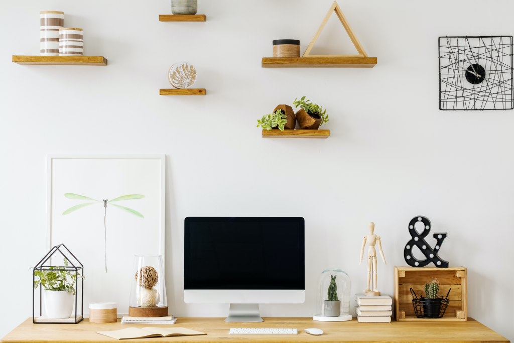 Floating wooden shelves are currently very popular